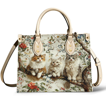 Lorva Cat Leather Bag Happy Cat Garden