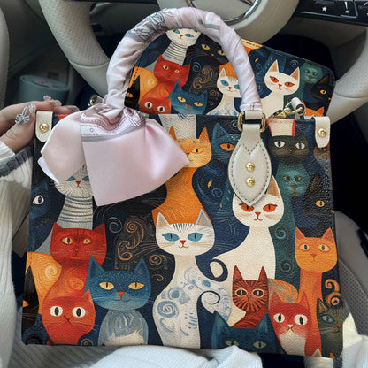 Lorva Cat Leather Bag Gentle Cat Friends