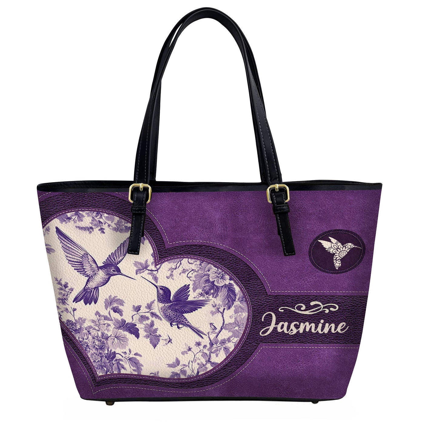 Lorva Hummingbird Leather Tote Bag Personalized Humming Harmony