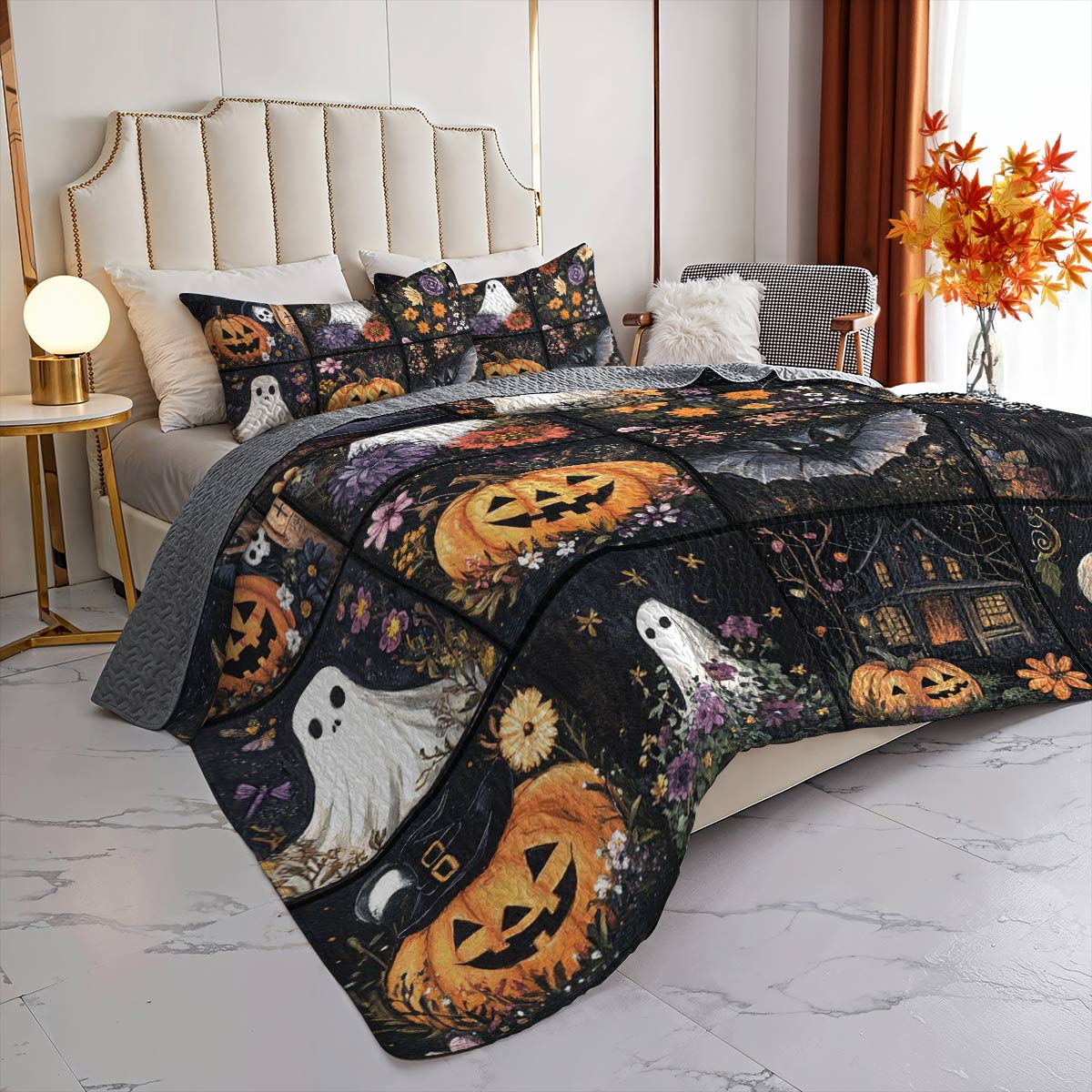 Halloween Lorva All Season Quilt 3-Piece Set Enchanted Halloween Nights