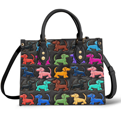Lorva Dachshund Leather Bag Colorful