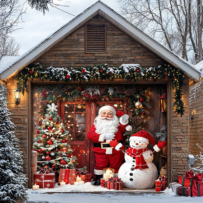 Lorva Christmas Garage Door Banner Decoration Santa’s Warm Welcome Christmas at the Door