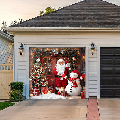 Lorva Christmas Garage Door Banner Decoration Santa’s Warm Welcome Christmas at the Door