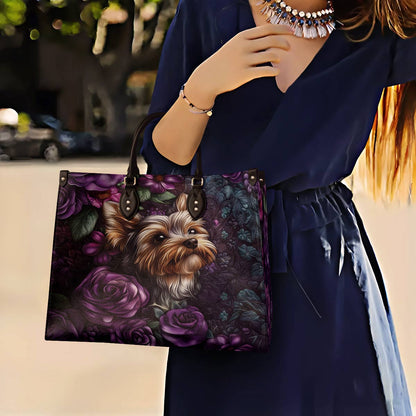 Lorva Leather Bag Velvet Yorkie Bloom
