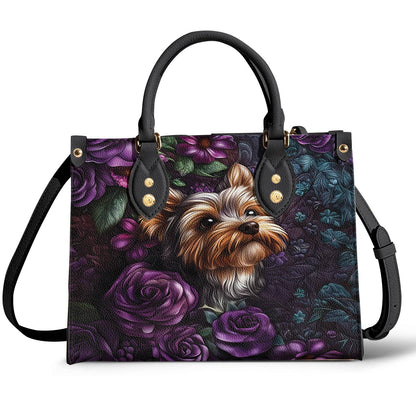 Lorva Leather Bag Velvet Yorkie Bloom