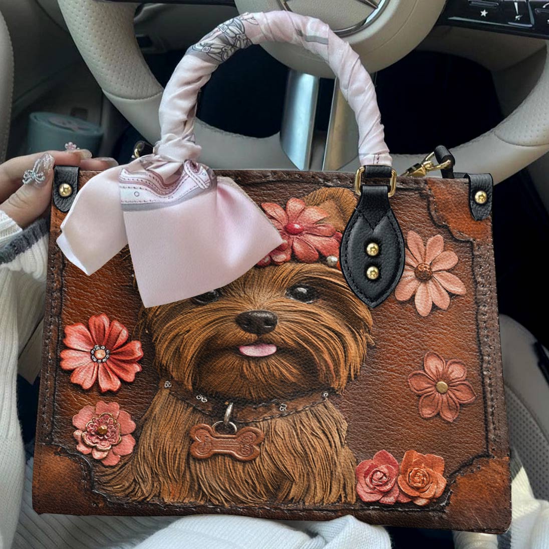 Lorva Leather Bag Wildflower Yorkie