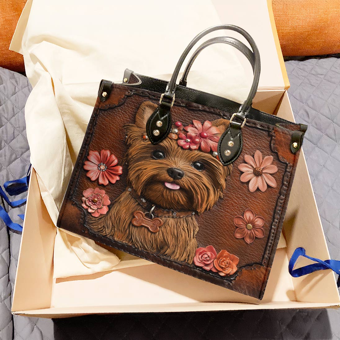Lorva Leather Bag Wildflower Yorkie