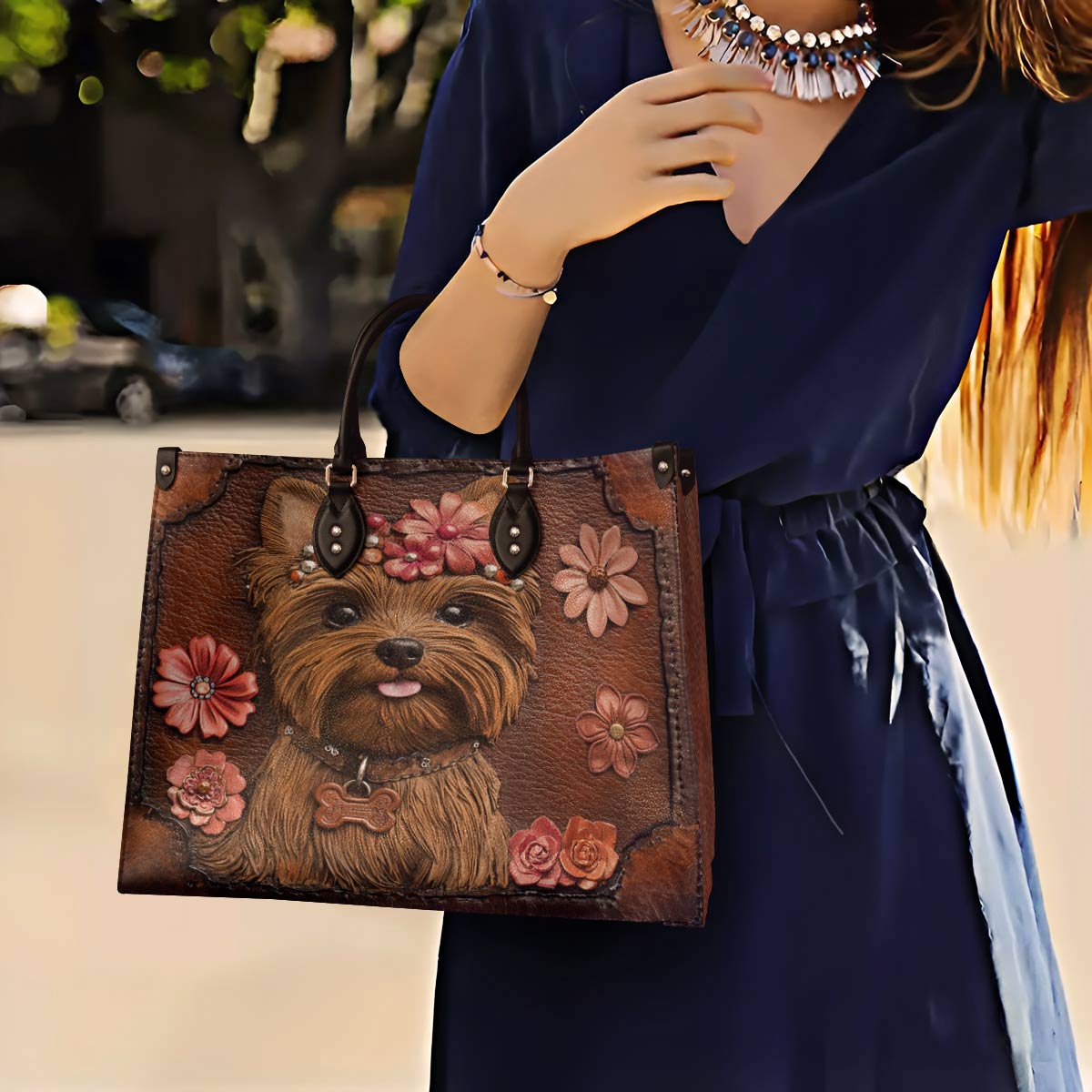Lorva Leather Bag Wildflower Yorkie