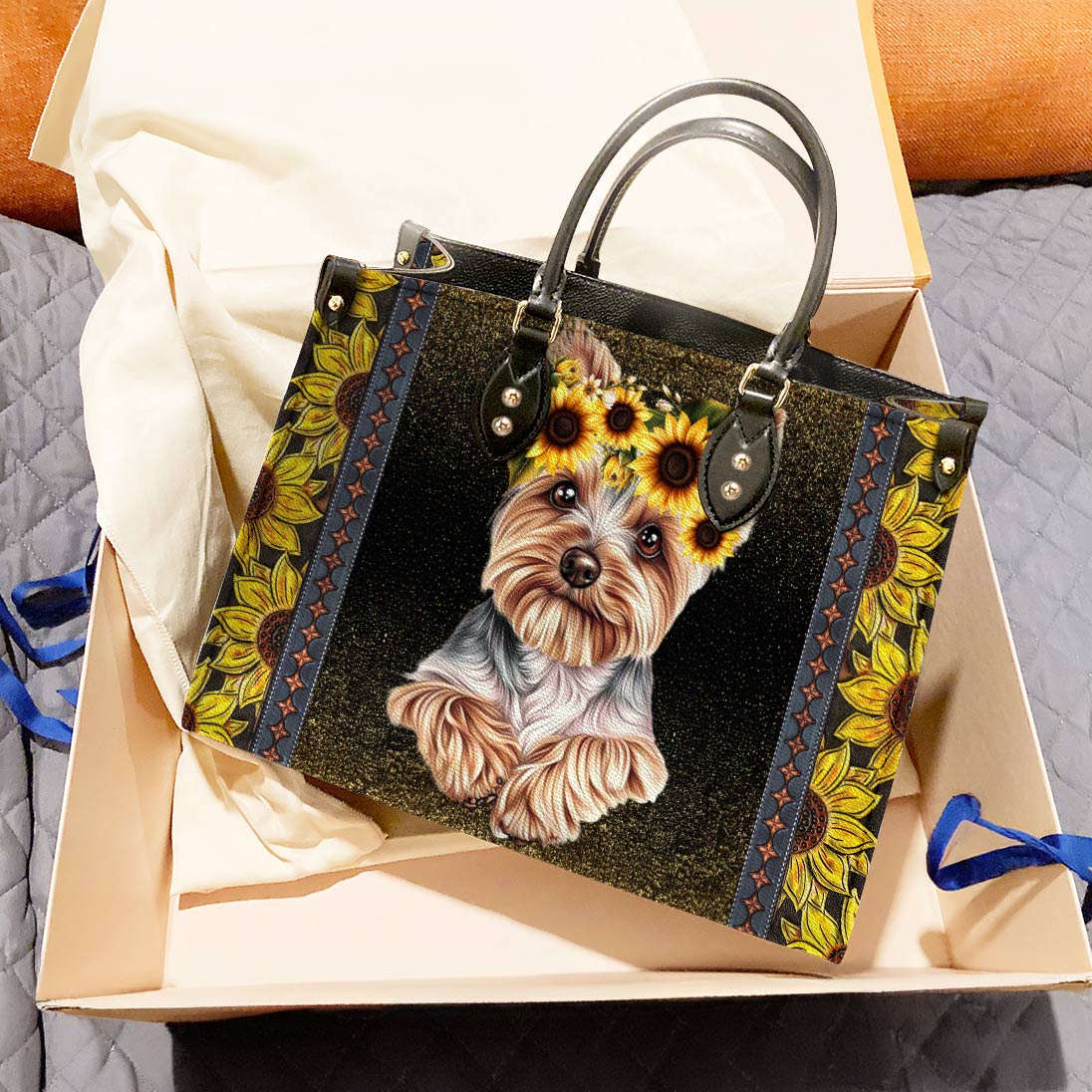 Lorva Yorkie Leather Bag You Are My Sunshine