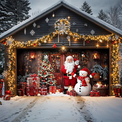 Lorva Christmas Garage Door Banner Decoration Santa’s Warm Welcome Christmas at the Door