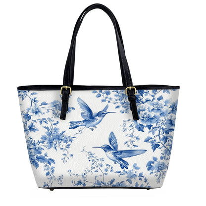 Lorva Hummingbird Leather Tote Bag Chiffon Sky