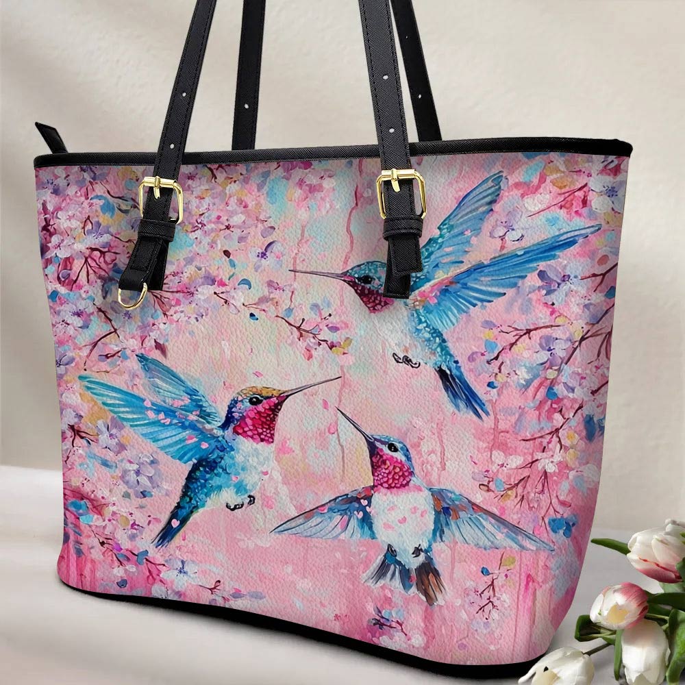 Lorva Hummingbird Leather Tote Bag Petal & Flight