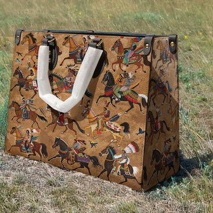 Lorva Leather Bag Majestic Native Horses
