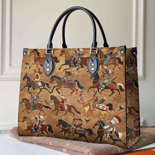 Lorva Leather Bag Majestic Native Horses