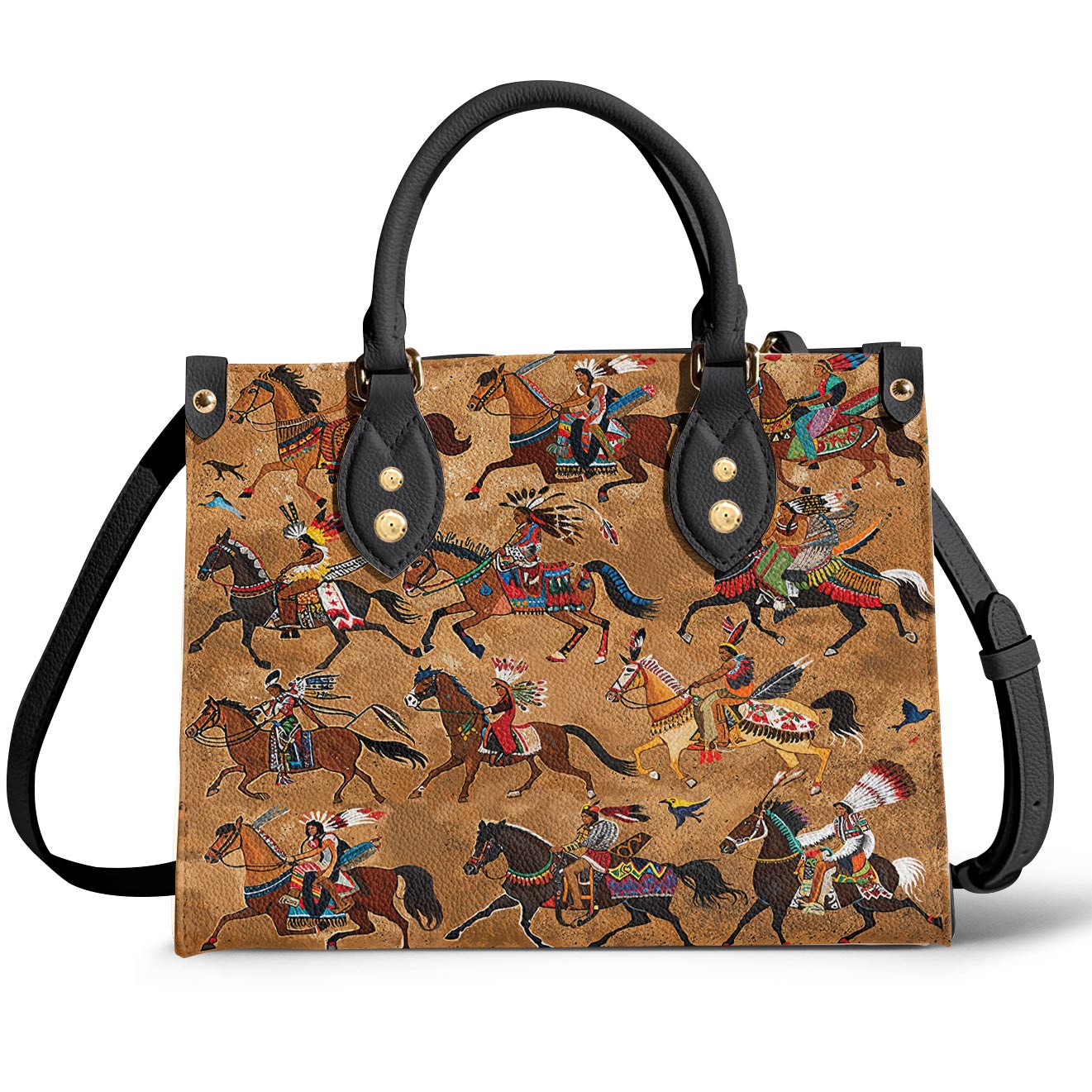 Lorva Leather Bag Majestic Native Horses