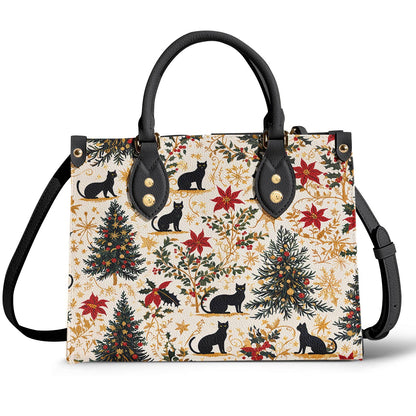 Lorva Leather Bag Gentle Black Christmas Cat