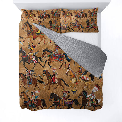 Lorva All Season Quilt 3-Piece Set Majestic Native Horses