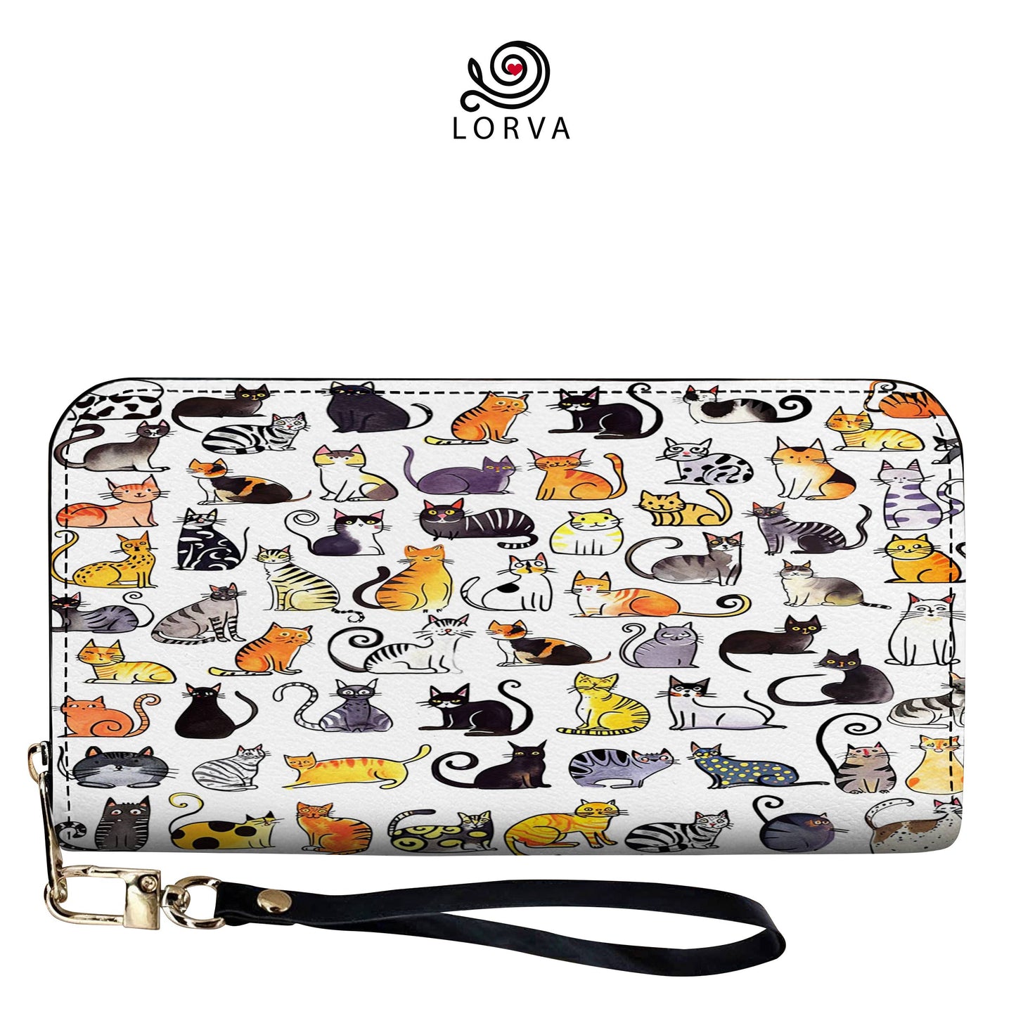 Lorva Leather Wallet Meow-gic