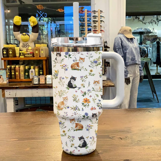 Lorva Tumbler Happy Floral Kitten