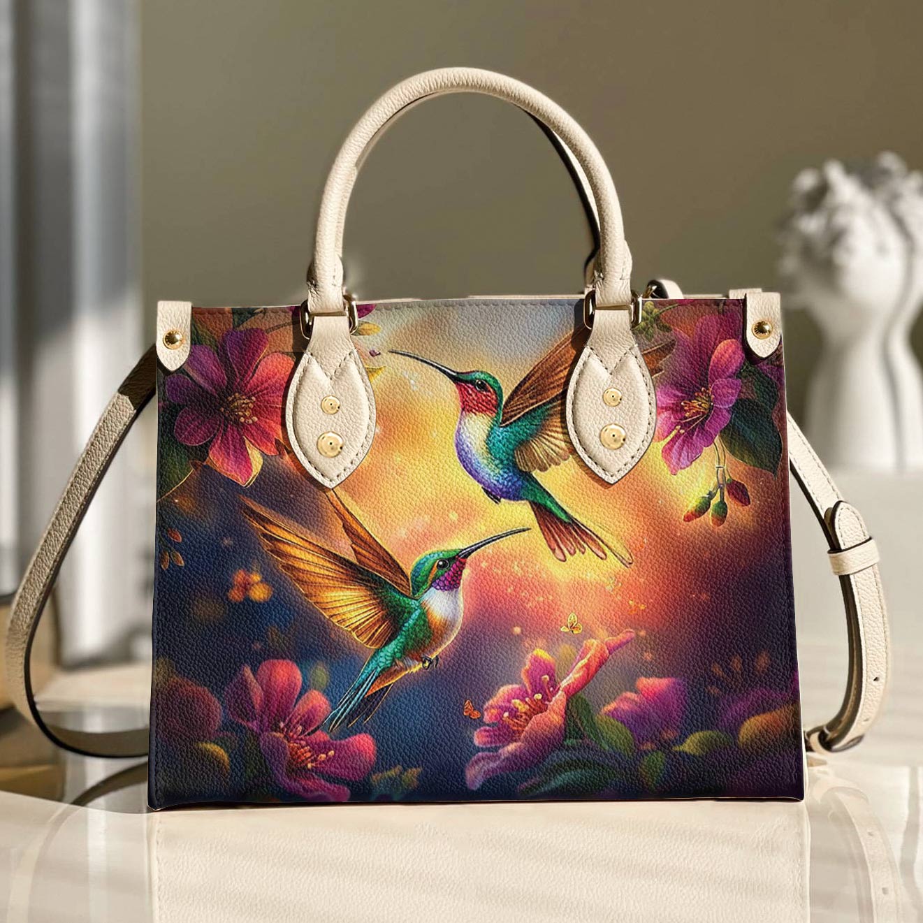 Lorva Leather Bag Everlasting Love Hummingbirds
