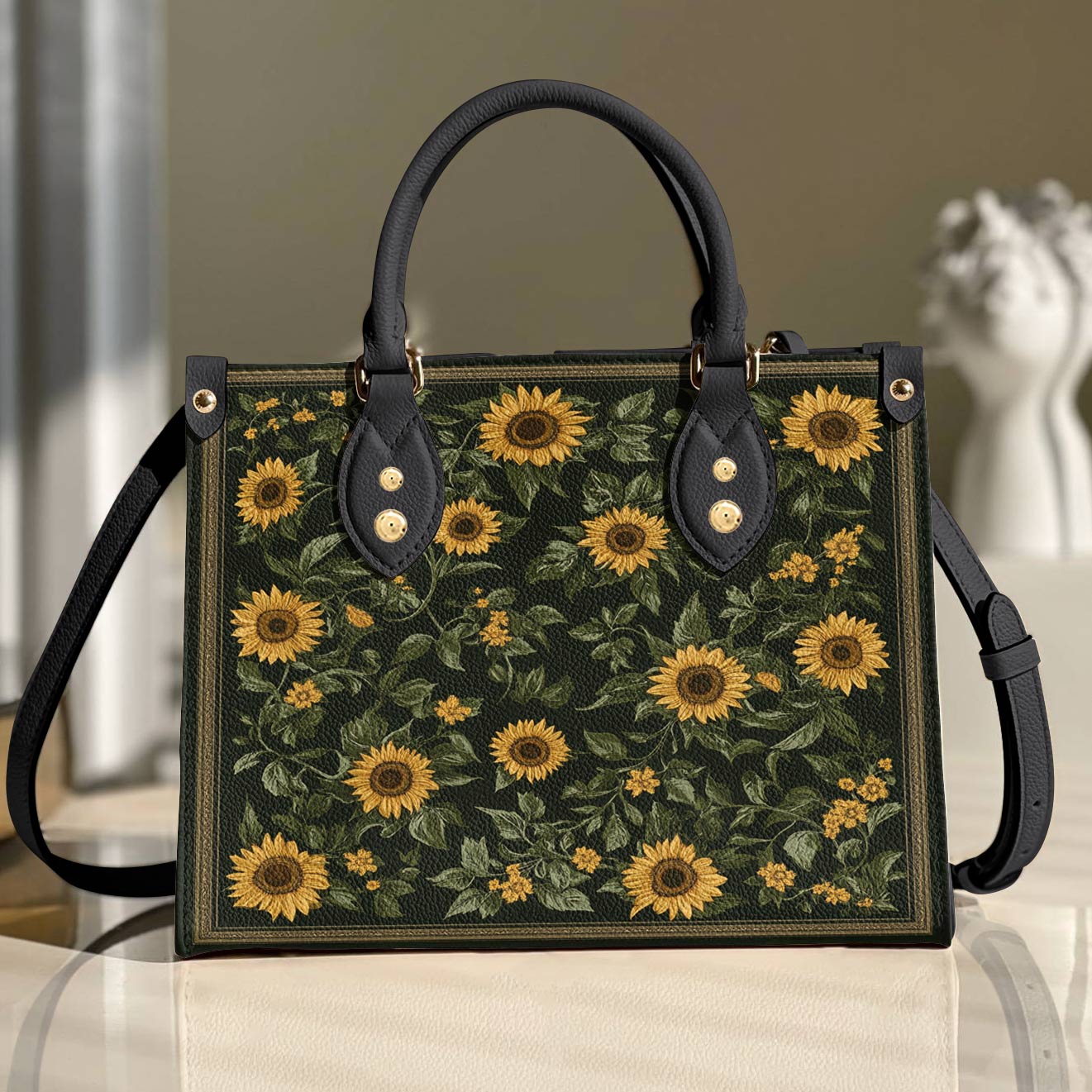 Lorva Leather Bag Classical Sunflowers