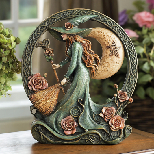 Witch Custom Shaped 2D Print Acrylic Plaque Gentle Moonlight Witch