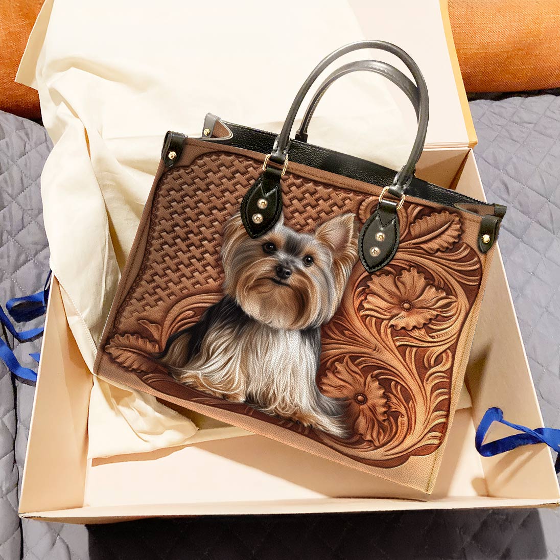 Lorva Leather Bag Vintage Yorkie Grace