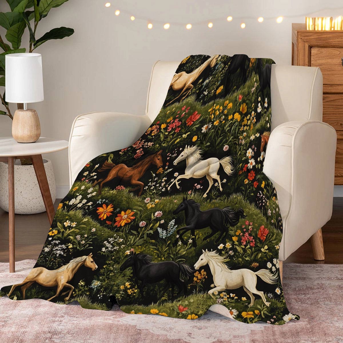 Lorva Fleece Blanket Horse Bliss