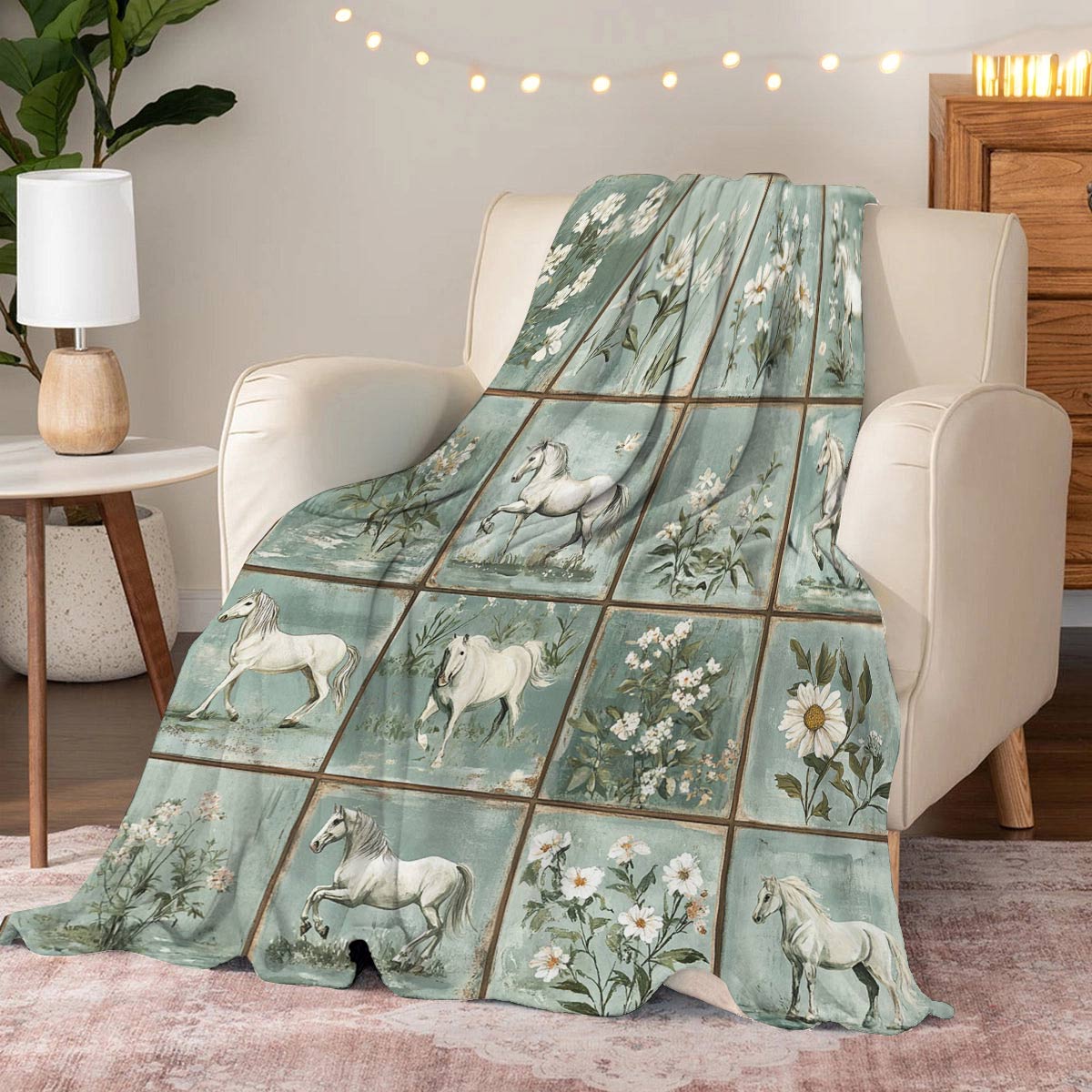 Lorva Fleece Blanket Gentle Horse Lovely