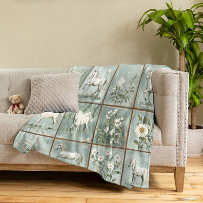 Lorva Fleece Blanket Gentle Horse Lovely