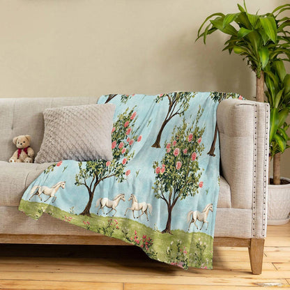 Lorva Fleece Blanket Gentle Horses