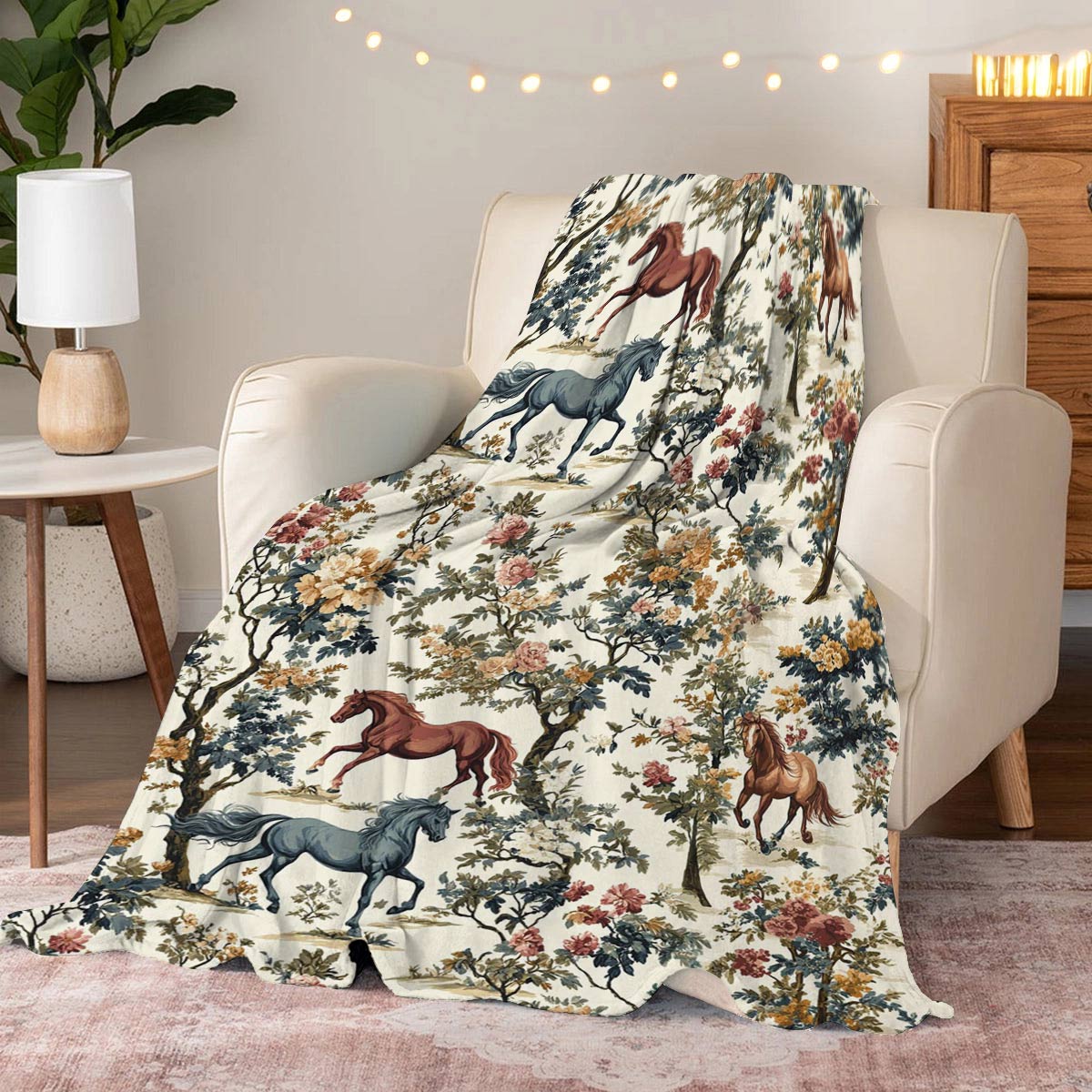Lorva Fleece Blanket Vintage Floral