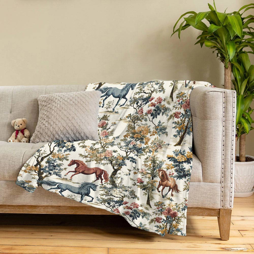 Lorva Fleece Blanket Vintage Floral