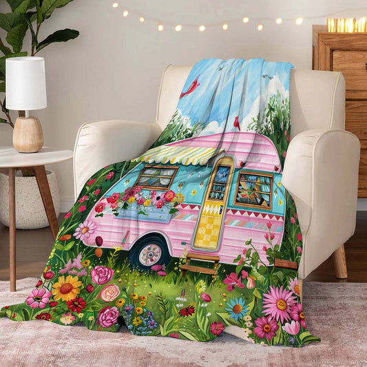 Lorva Fleece Blanket Happy Camper