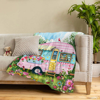 Lorva Fleece Blanket Happy Camper