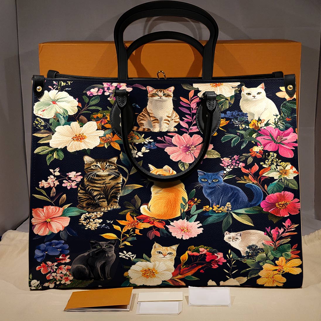 Lorva Leather Bag Moonlit Garden Whiskers