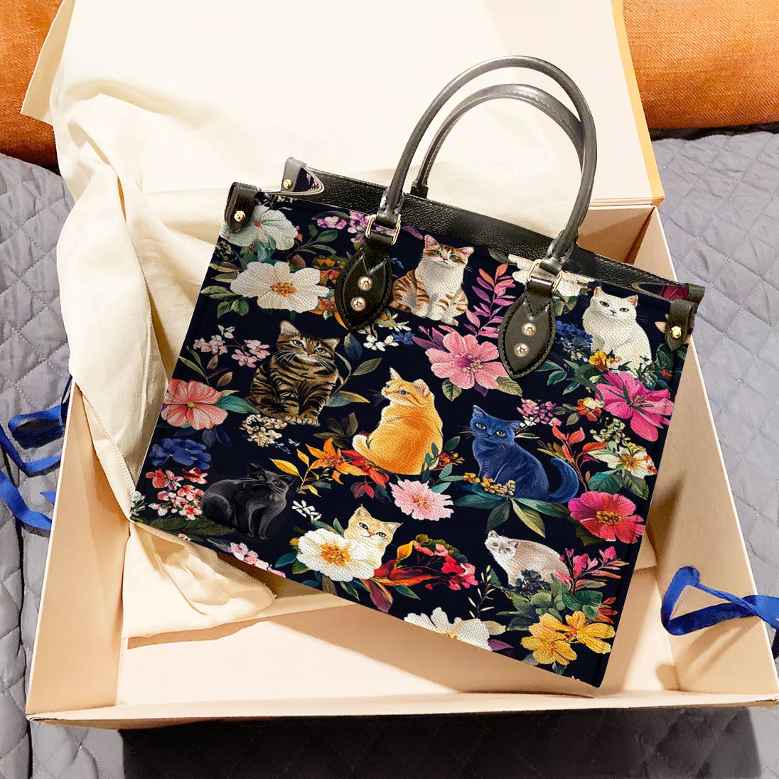 Lorva Leather Bag Moonlit Garden Whiskers