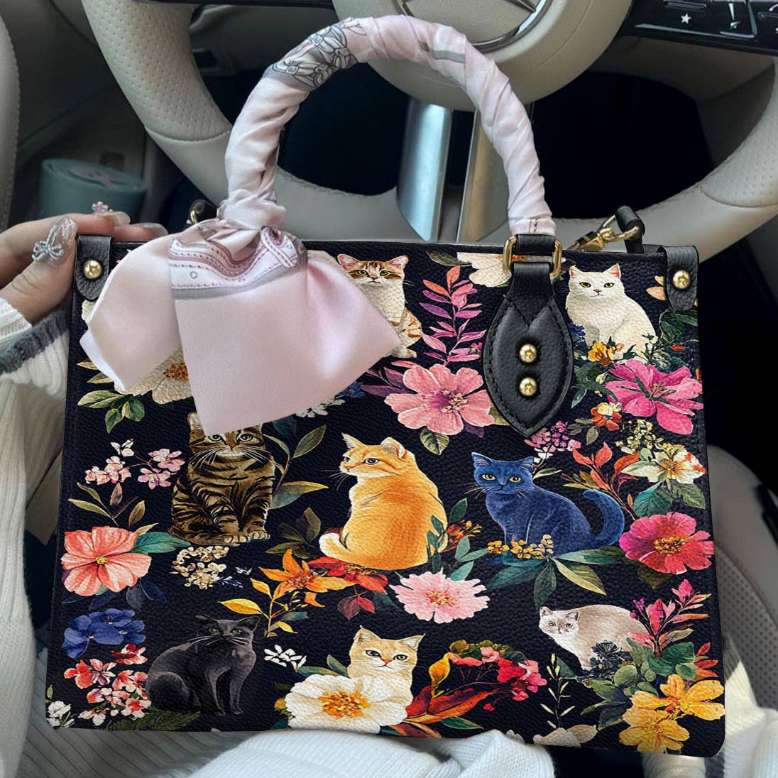 Lorva Leather Bag Moonlit Garden Whiskers