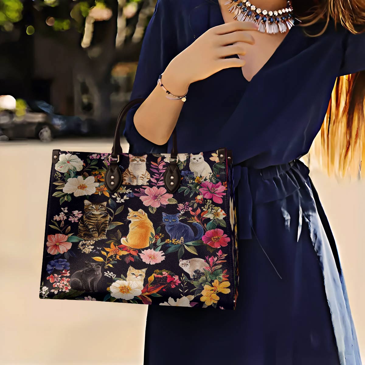 Lorva Leather Bag Moonlit Garden Whiskers