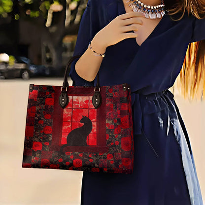 Lorva Leather Bag Midnight Rose Window