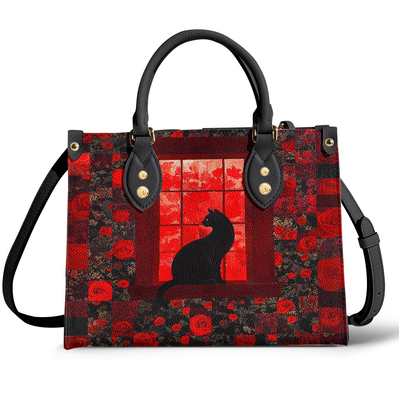 Lorva Leather Bag Midnight Rose Window