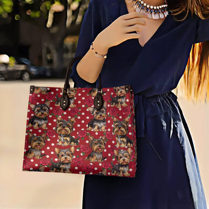 Lorva Leather Bag Rosy Yorkie Charm