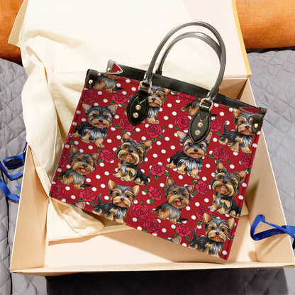 Lorva Leather Bag Rosy Yorkie Charm