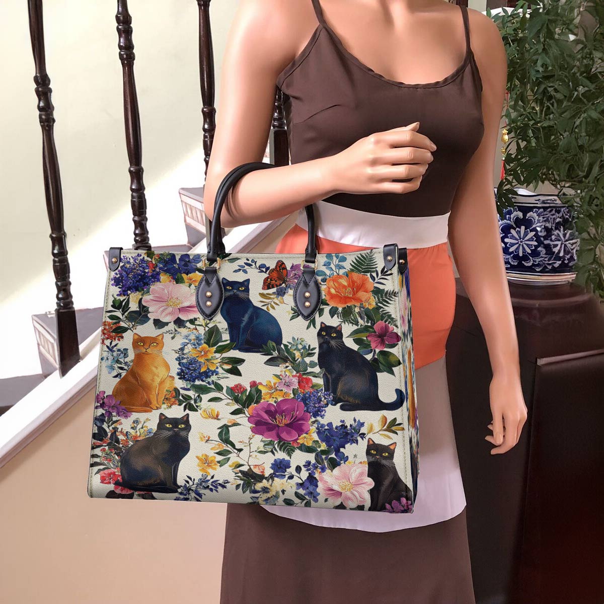 Lorva Leather Bag Botanic Purrfection