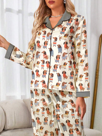 Lorva Dachshund Lover Classic Pajama Set Cuteness Overload