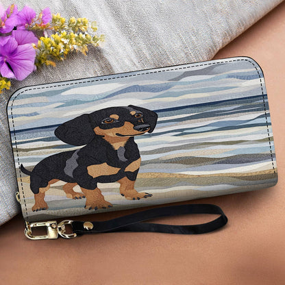 Lorva Leather Wallet Beachy Dachshund