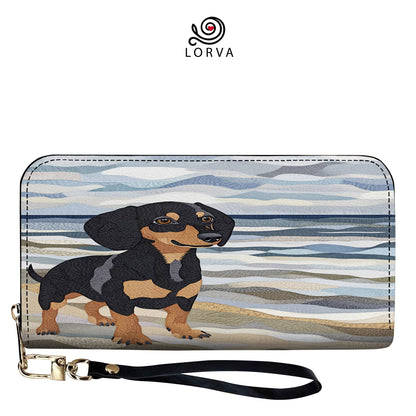 Lorva Leather Wallet Beachy Dachshund
