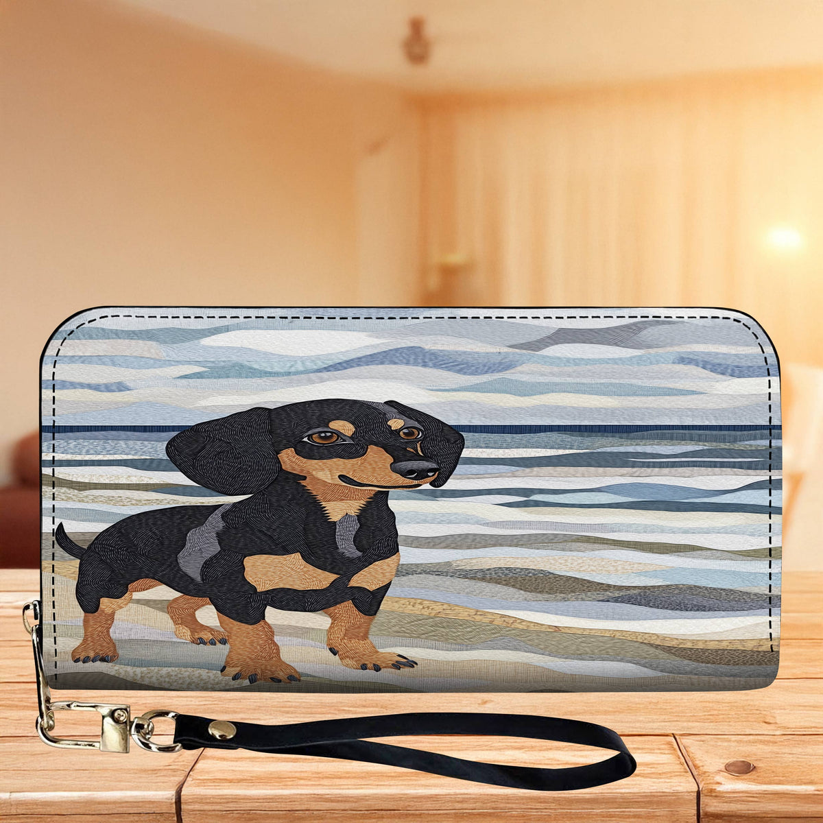 Lorva Leather Wallet Beachy Dachshund