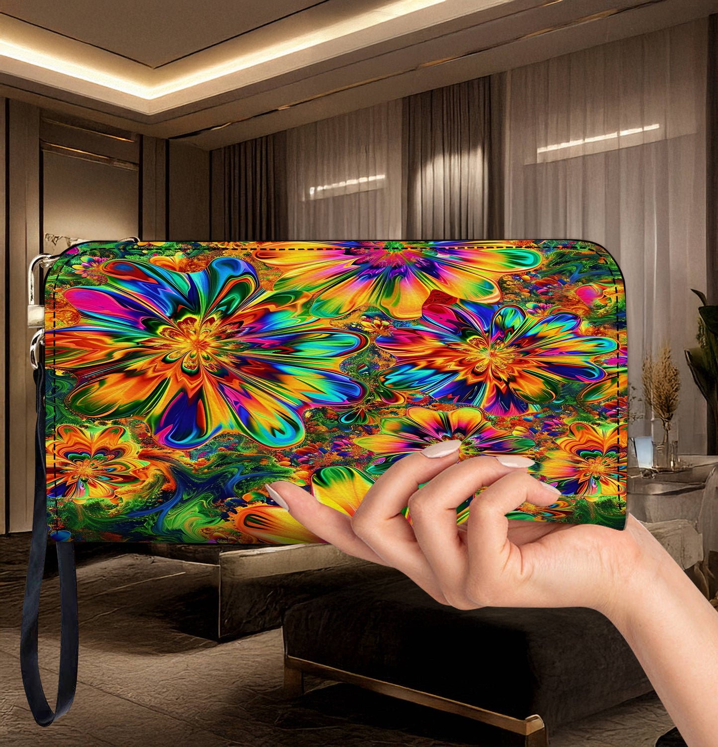 Lorva Leather Wallet Flower Child