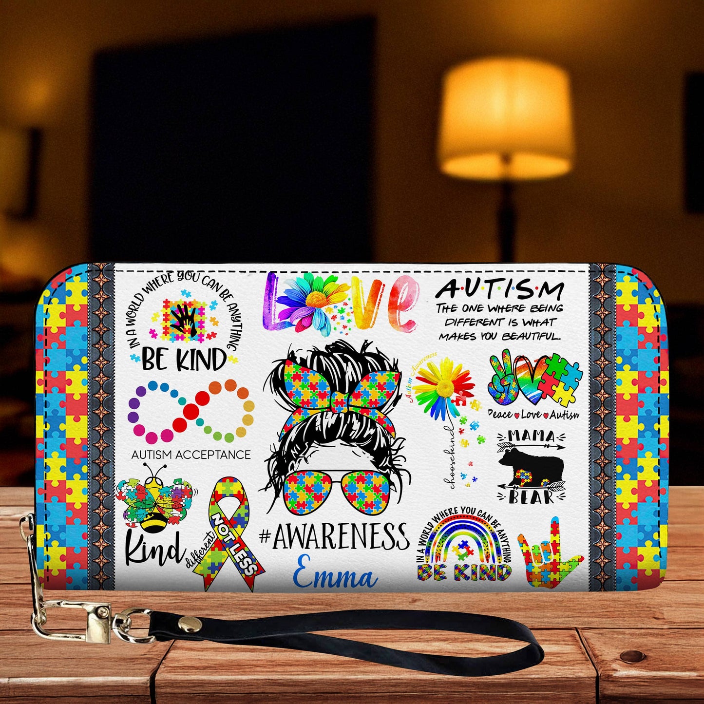 Lorva Leather Wallet Personalized Autismmom